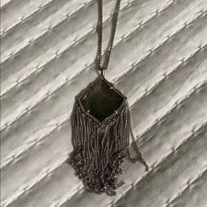 Kendra Scott Silver Necklace with Fringe Pendant